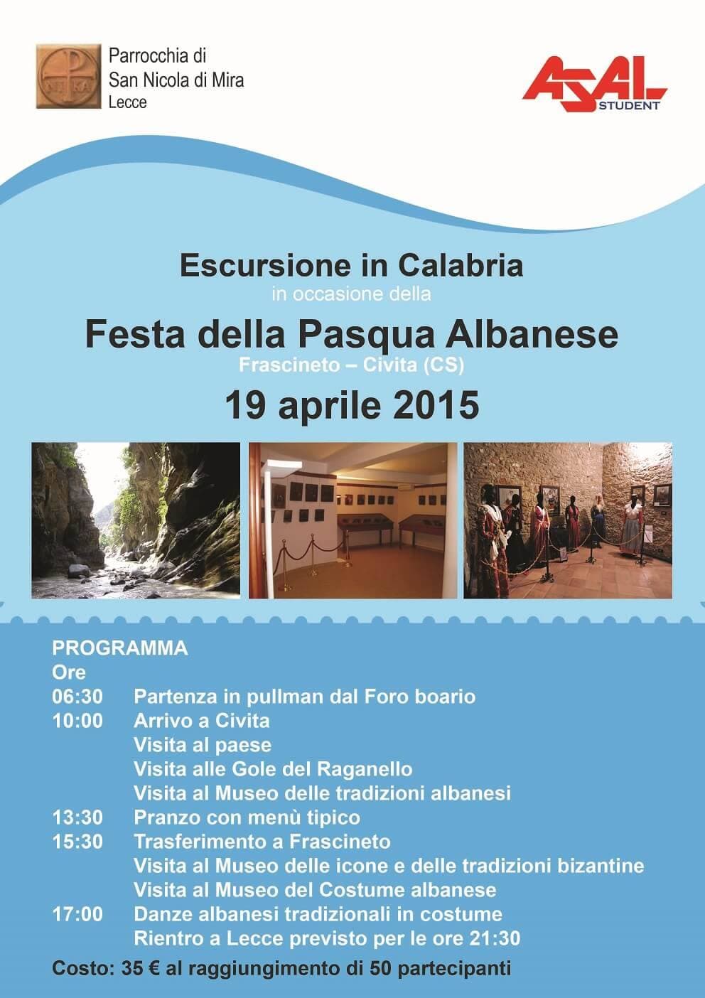 ASAL Student in Calabria per la Festa della Pasqua Albanese