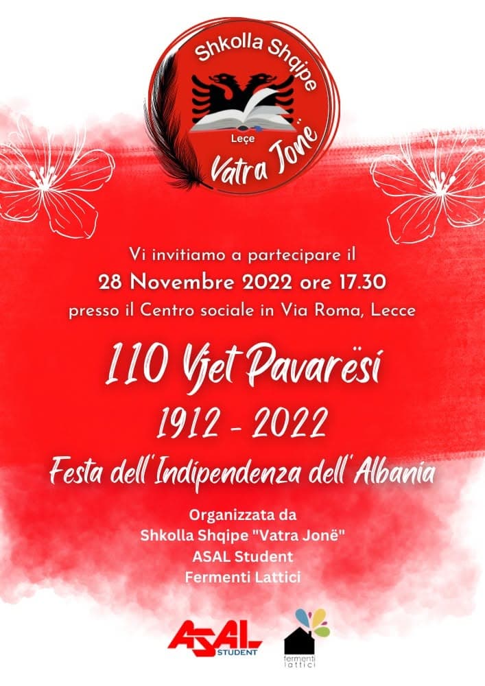 A Lecce la comunità albanese celebra i 110 anni dell’Indipendenza dell’Albania